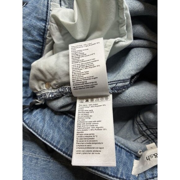 ba&sh Clifford High Rise Straight Leg Jeans in Blue Jeans Size Large 31" Waist - Picture 7 of 11